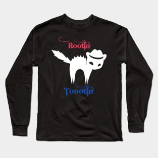 Rootin tootin angry cat cowboy Long Sleeve T-Shirt